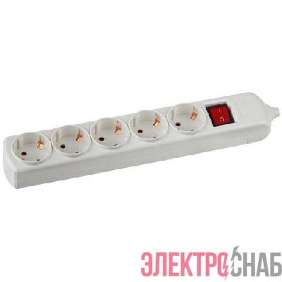 Колодка удлинителя 5-м с заземл. K-5es с выкл. Эра C0045326
