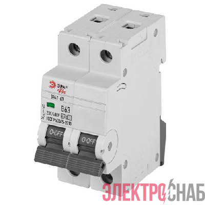 Выключатель автоматический 2п C 6А 4.5кА ВА47-63 PRO ЭРА Б0059418