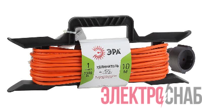 Удлинитель-шнур на рамке 1х10м без заземл. 6А IP20 UFx-1-2х0.75-10m ПВС 2х0.75 Эра Б0046820