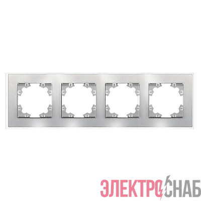 Рамка 4-м Афина стеклянная серебр. UNIVersal 2269