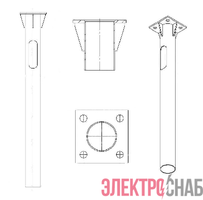 Деталь фундамента закладная для ОГКф-5 UMECON МК 90053 ФМ-0.108-1.25-140(10) фланец 190х190 грунт