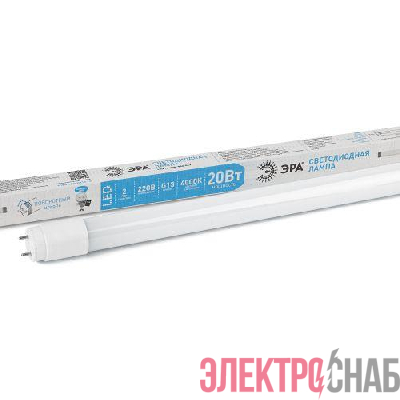 Лампа светодиодная T8-20W-840-G13-1200мм стекл. (поворот. цоколь) 1820лм ЭРА Б0033004