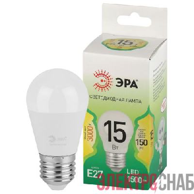 Лампа светодиодная GREEN LINE P45-15W-830-E27 GL 15Вт шар 3000К свет тепл. E27 Эра Б0067038