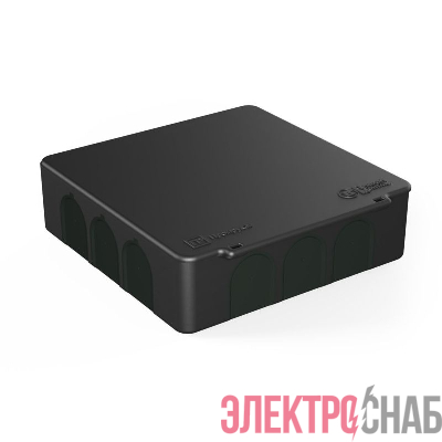 Коробка распределительная 100х100х30 (HF) двухкомп. Безгалоген. для прям. монтажа черн. (уп.48шт) Промрукав 60-0302-9005
