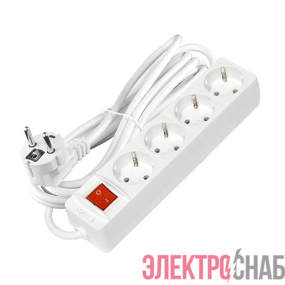 Удлинитель 4х3х16А IP20 3х1 с выкл. бел. Союз 2793