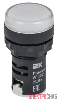 Лампа светосигнальная AD22DS d22мм 230В AC/DC бел. KARAT IEK BLS10-ADDS-230-K01