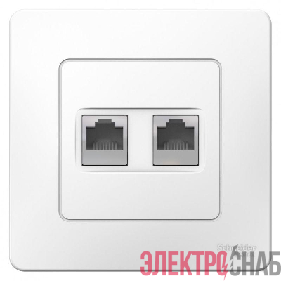 Розетка компьютерная 2-м СП Blanca RJ45 кат.5E бел. SE BLNIS045451