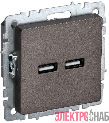 Розетка BRITE USB A+A 3.1А РЮ10-1-БрТБ механизм бронза IEK BR-U21-D31-K45