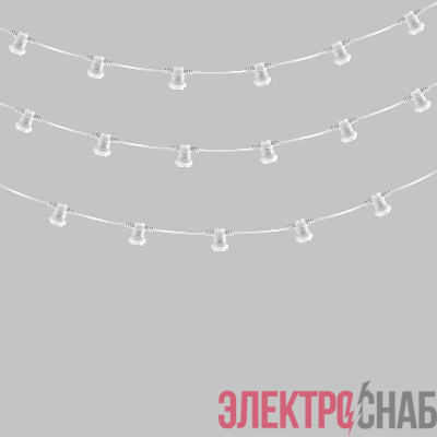 Гирлянда "Белт Лайт" 2жил. 50м шаг 20см 250 патронов E27 IP65 бел. круглый провод Neon-Night 331-244