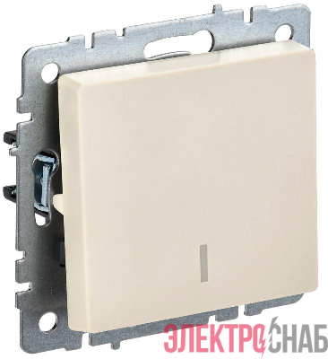 Выключатель 1-кл. СП BRITE ВС10-1-1-БрКр 10А с индик. механизм беж. IEK BR-V10-1-10-K10