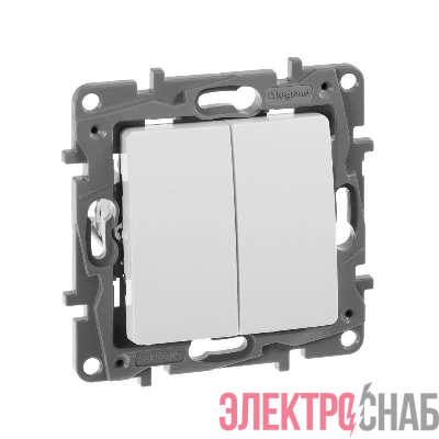 Переключатель 2-кл. СП Etika Plus 10А IP20 250В 10AX безвинтов. зажимы механизм бел. IEK 672212