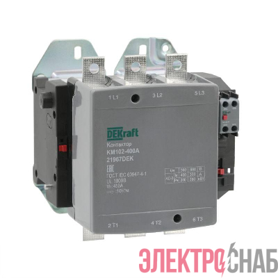 Контактор 400А 220В АС АС3 АС4 1НО+1НЗ КМ-102 DEKraft 21967DEK