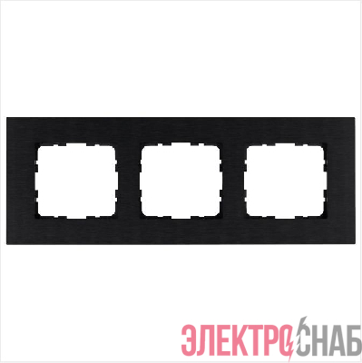 Рамка 3-м G-Metal метал. алюм. черн. Black Jasmart G1003AB