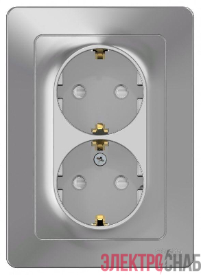 Розетка 2-м СП Blanca 16А IP20 250В с заземл. защ. шторки алюм. SE BLNRS001123