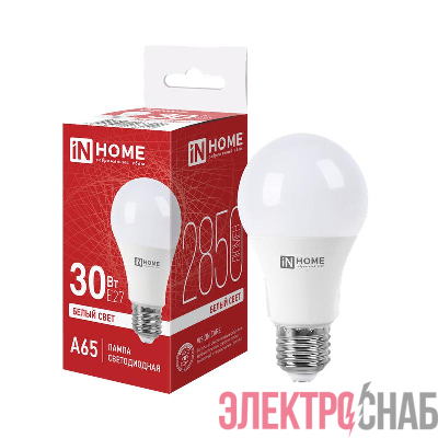 Лампа светодиодная LED-A65-VC 30Вт грушевидная 4000К E27 2850лм 230В IN HOME 4690612066240