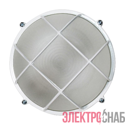 Светильник "Банник" 1302 НПП 03-60-014 1х60Вт E27 IP65 круг малый корпус с решеткой бел. Элетех 1005500936
