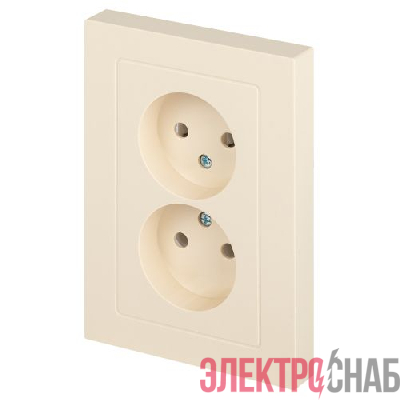 Розетка 2-м СП Accent 6-204-02 16А IP20 250В 2P AL/CU сл. кость Intro Б0063474