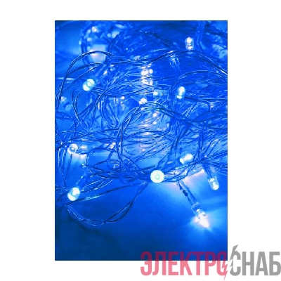 Гирлянда светодиодная 120LED син. прозр. провод 12.8м (11.3+1.5) 8 режимов мигания IP20 син. Космос KOC_GIR120LED_B