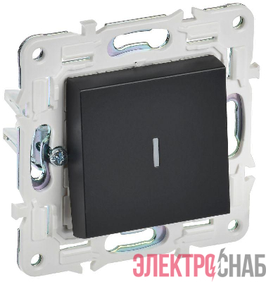 Выключатель 1-кл. SKANDY 10А SK-V07Bl с индикацией черн. IEK SK-V10-1-10-K02