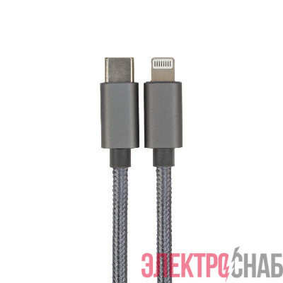 Кабель Type-C-Lightning PD/1m/nylon/gray Rexant 18-1826