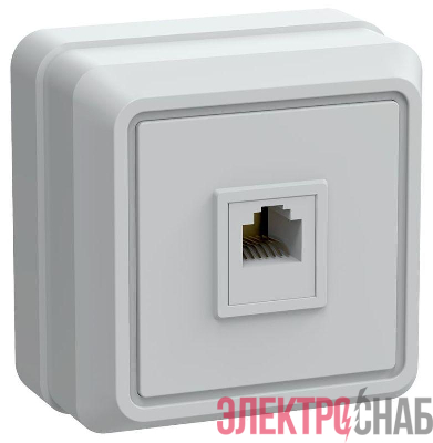 Розетка телефонная 1-м ОП Октава РТ20-ОБ IP20 бел. GENERICA ETO10-K01-DC