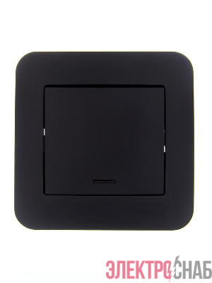 Выключатель 1-кл. 1п СП ASTI 10А IP20 с подсветкой в сборе черн. бархат LEZARD 7081-4242-111
