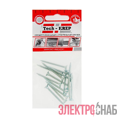Шуруп универсальный 4.0х40 с потайной головкой цинк. (пакет) (уп.15шт) Tech-Krep/Zitar 102430
