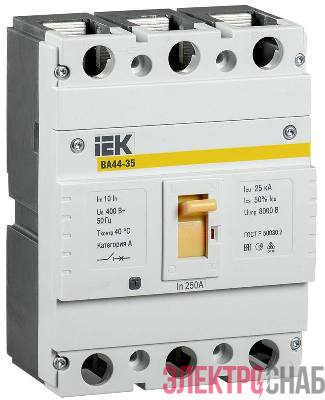 Выключатель автоматический 3п 200А 25кА ВА44 35 IEK SVA4410-3-0200