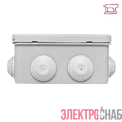 Коробка распределительная КМР-030-014 100х100х50 IP55 с крышкой для прямого монтажа 10 мембранных вводов сер. розн. стикер EKF plc-kmr-030-014-r