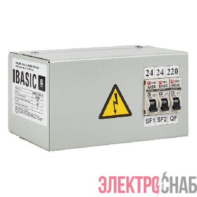 Ящик с понижающим трансформатором ЯТП 0.25 220/24В (3 авт. выкл.) Basic EKF yatp0.25-220/24v-3a