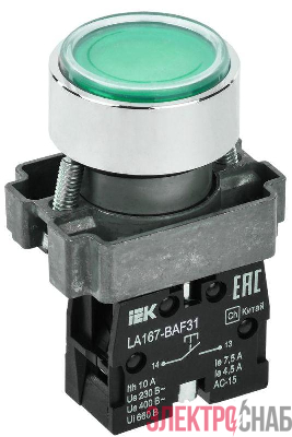 Кнопка LA167-BAF31 d22мм 1НО зел. KARAT IEK BBT20-BAF31-1-22-67-K06