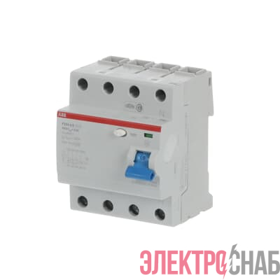 Выключатель дифференциального тока F204 A S-100/0,3 4-модульный ABB 2CSF204201R3900