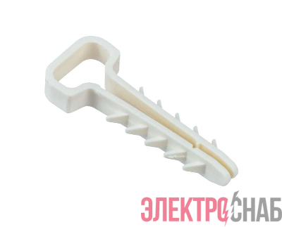 Дюбель-хомут PCD-F 06х12-45-100WH для плоского кабеля PA6.6 (уп.100шт) Jazzway 5054943