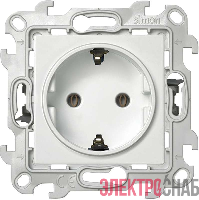 Розетка 1-м СП Simon 24 16А IP20 2P+E Push&Go без защ. шторок механизм бел. Simon 2420434-030