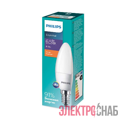 Лампа светодиодная ESSLED Candle 6.5-75Вт E14 827 B35ND RCA Philips 929001886507 / 871869681685100