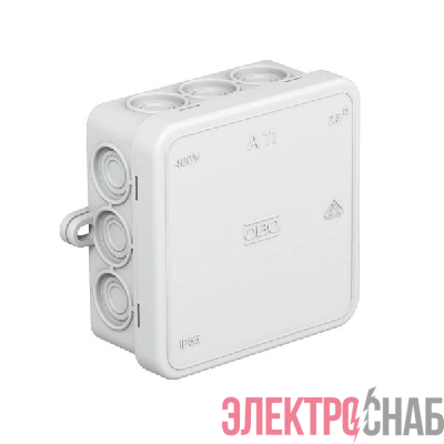 Коробка распределительная 75х75х35мм IP55 A11 12 кабельных вводов свет. сер. OBO 2000342