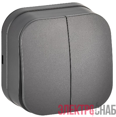 Выключатель 2-кл. ОП GLORY ВС20-2-0-ХСм 10А сталь матов. IEK EVH20-K46M-10