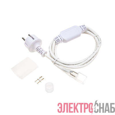 Набор установочный для Гибкого неона 16х16мм формы D (шнур питания каучук с диодным мостом и вилкой заглушка переходная муфта игла) 1.5м Neon-Night 134-501