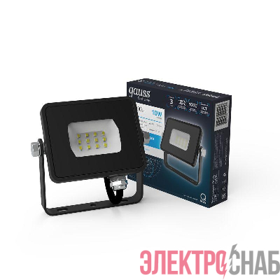 Прожектор светодиодный Qplus 10Вт 6500К IP65 1000лм 200-240В ДО черн. GAUSS 613511310
