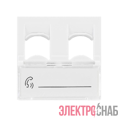 Вставка 45х45 на 2 мод. Mosaic с прозр. шторкой и увеличенным окном маркировки бел. Rexant 03-0162