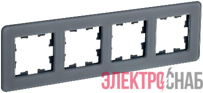 Рамка 4-м BRITE РУ-4-2-Бр стекло графит RE IEK BR-M42-G-41-K53
