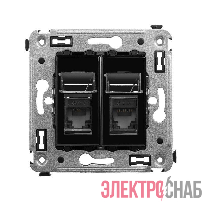 Розетка компьютерная 2-м СП Avanti "Черный квадрат" RJ45 кат.6 DKC 4402294