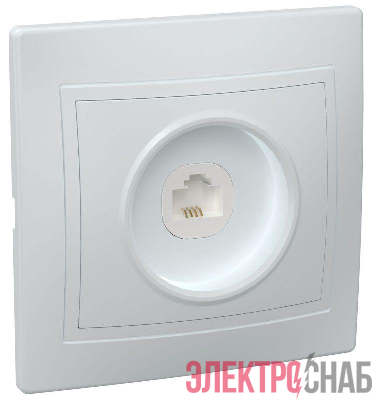 Розетка телефонная 1-м СП Кварта РТ10-КБ IP20 бел. GENERICA ETK10-K01-DM