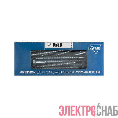 Болт сантехнический 6х80 DIN 571 оцинк. (уп.30шт) Tech-Krep/Zitar 126550