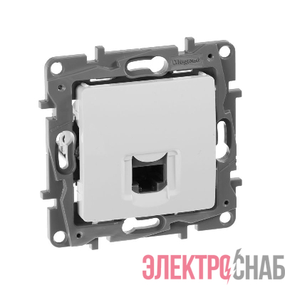 Розетка компьютерная 1-м СП Etika RJ45 кат.5E UTP IP20 механизм бел. IEK 672241