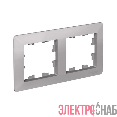 Рамка 2-м AtlasDesign Air алюм./дым. черн. SE ATN220302