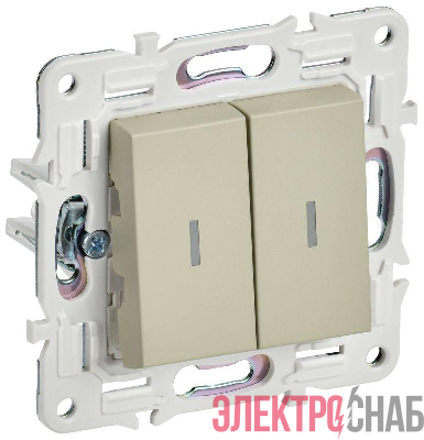 Выключатель 2-кл. SKANDY 10А SK-V09B с индикацией беж. IEK SK-V20-1-10-K10