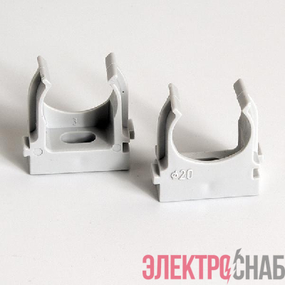 Держатель для труб (клипса) d20мм сер. (уп.100шт) TOKOV ELECTRIC TKE-LC-20-C06/100