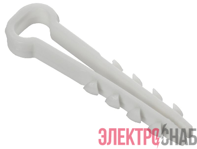 Дюбель-хомут 8х5мм для плоского кабеля нейлон бел. (уп.100шт) GENERICA UDH14-08-05-100-K01-G