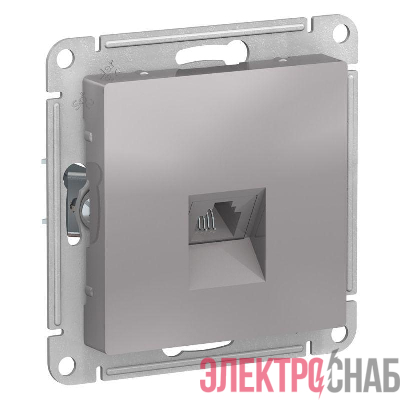 Розетка телефонная 1-м СП AtlasDesign RJ11 механизм алюм. SE ATN000381